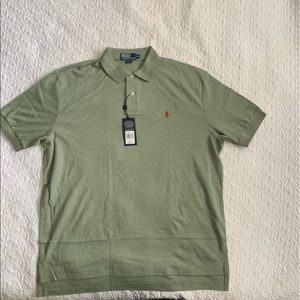 Short sleeve polo shirt, soft, light olive green